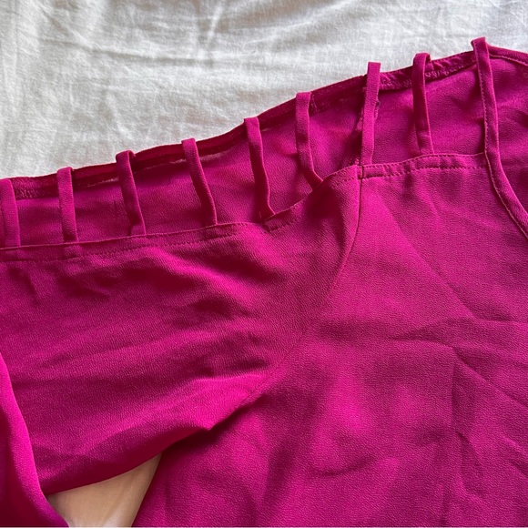 Akira Chicago Red Label Womens Magenta Lightweight Blouse Top Size M - Picture 3 of 7